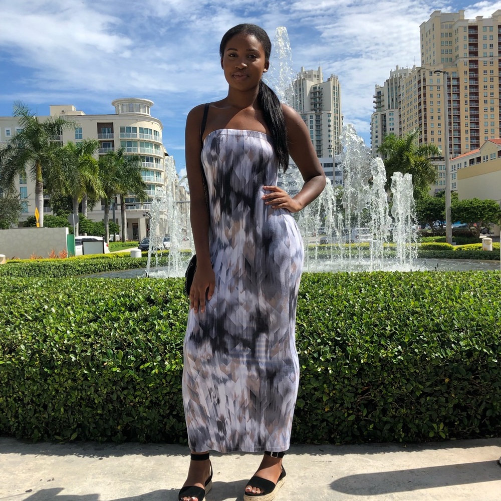 Work of Art Dress Fashion Nova in gray/blue